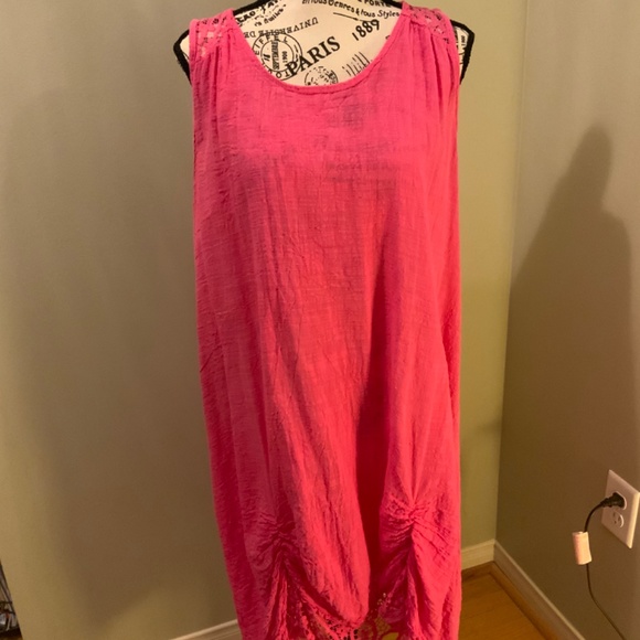 New Ladies Pretty Pink Summer Sleeveless Dress - Picture 5 of 7